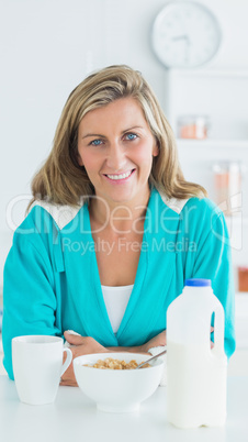 Woman having breakfast