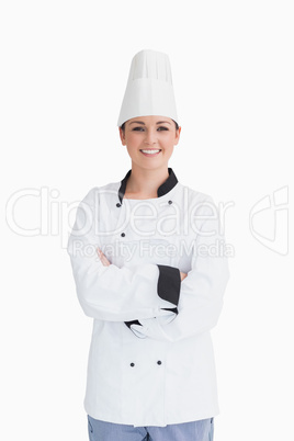 Cook wearing a chef hat