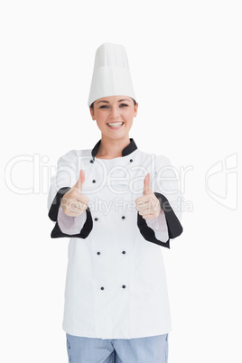 Cook with thumbs up