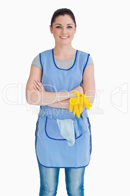 Cleaner crossing her arms