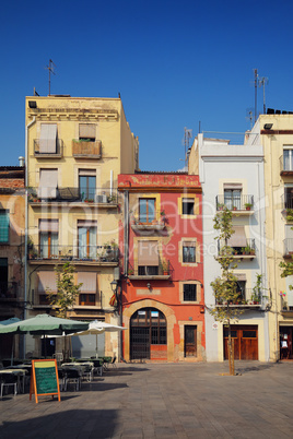 traditional old Spanish street, Tarragona, Catalonia, Spain