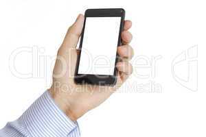 Holding Mobile Smart Phone In Hand