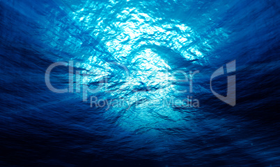 light underwater in the ocean with particular