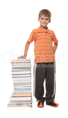 Boy and books