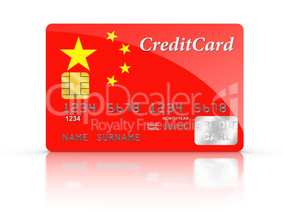 Credit Card covered with China flag.