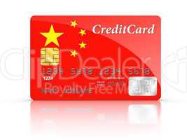 Credit Card covered with China flag.