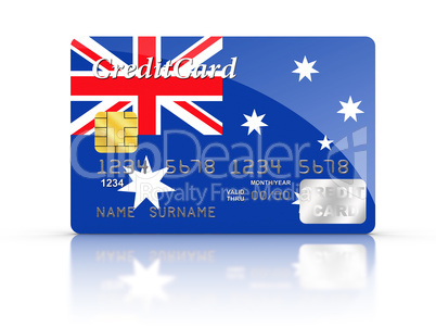 Credit Card covered with Australia flag.