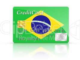 Credit Card covered with Brazil flag.