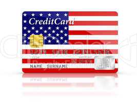 Credit Card covered with American flag.