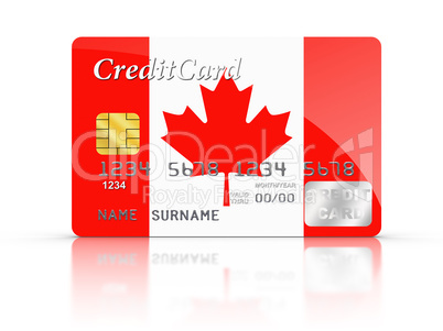 Credit Card covered with Canada flag.