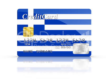 Credit Card covered with Greek flag.