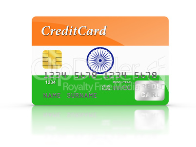 Credit Card covered with Indian flag.
