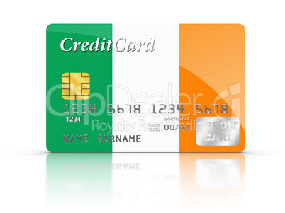 Credit Card covered with Ireland flag.