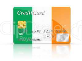 Credit Card covered with Ireland flag.