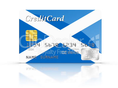 Credit Card covered with Scotland flag.