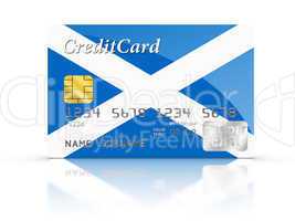 Credit Card covered with Scotland flag.