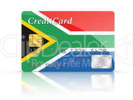 Credit Card covered with South African flag.