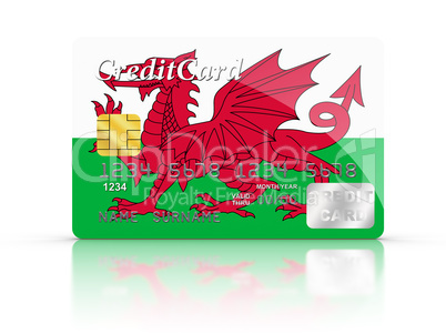 Credit Card covered with Wales flag.