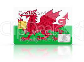 Credit Card covered with Wales flag.