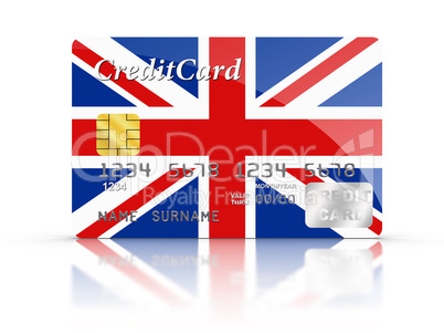 Credit Card covered with UK flag.