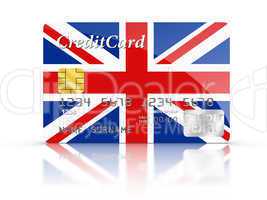 Credit Card covered with UK flag.