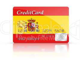 Credit Card covered with Spain flag.