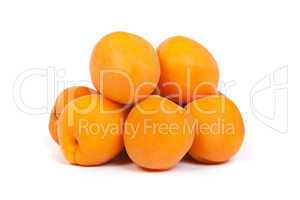 Apricots on a white background