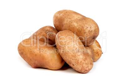 Group of potatoes isolated on white