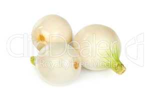 Group of a onions, isolated on white