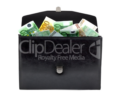 Briefcase with money