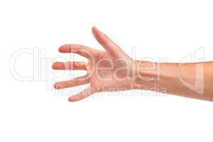 Hand gesture of male isolated on white