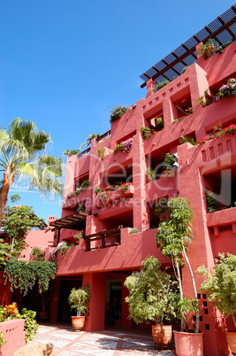 The building of luxury hotel and outdoor terrace, Tenerife islan