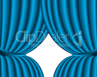 Blue theater silk curtain background with wave,