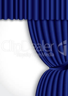 Blue theater silk curtain background with wave,