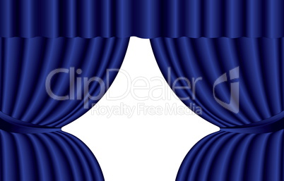 Blue theater silk curtain background with wave,