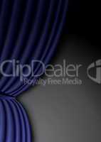 Blue theater silk curtain background with wave