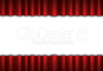 Red theater silk curtain background with wave