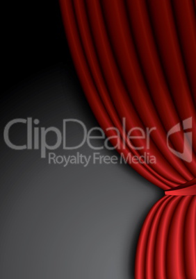 Red theater silk curtain background with wave,