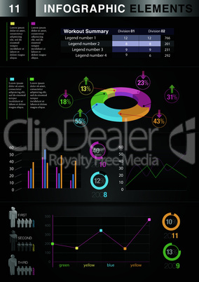 INFOGRAPHIC presentation template graph pie chart element