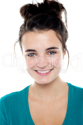 Closeup profile shot of an attractive teenager