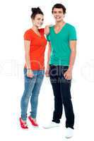 Full length portrait of fashionable young couple