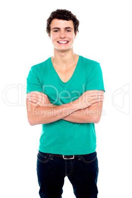 Half length portrait of stylish casual young guy
