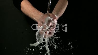 Man washing his hands