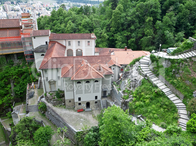 Medieval monastery in Switzerland. Madonna del Sasso