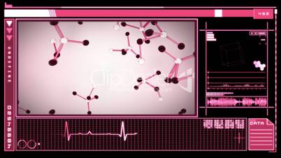 Digital interface showing molecules