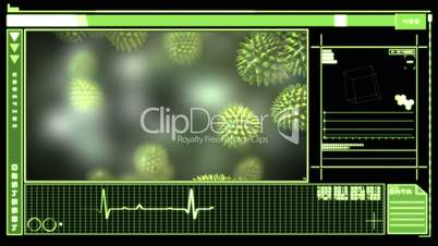 Digital interface showing virus