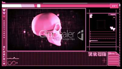 Digital interface featuring revolving skull