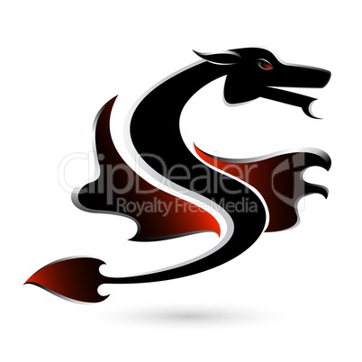 Abstract black dragon