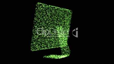 Green revolving computer monitor