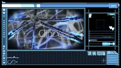 Digital interface showing neuron pulsing through nervous system